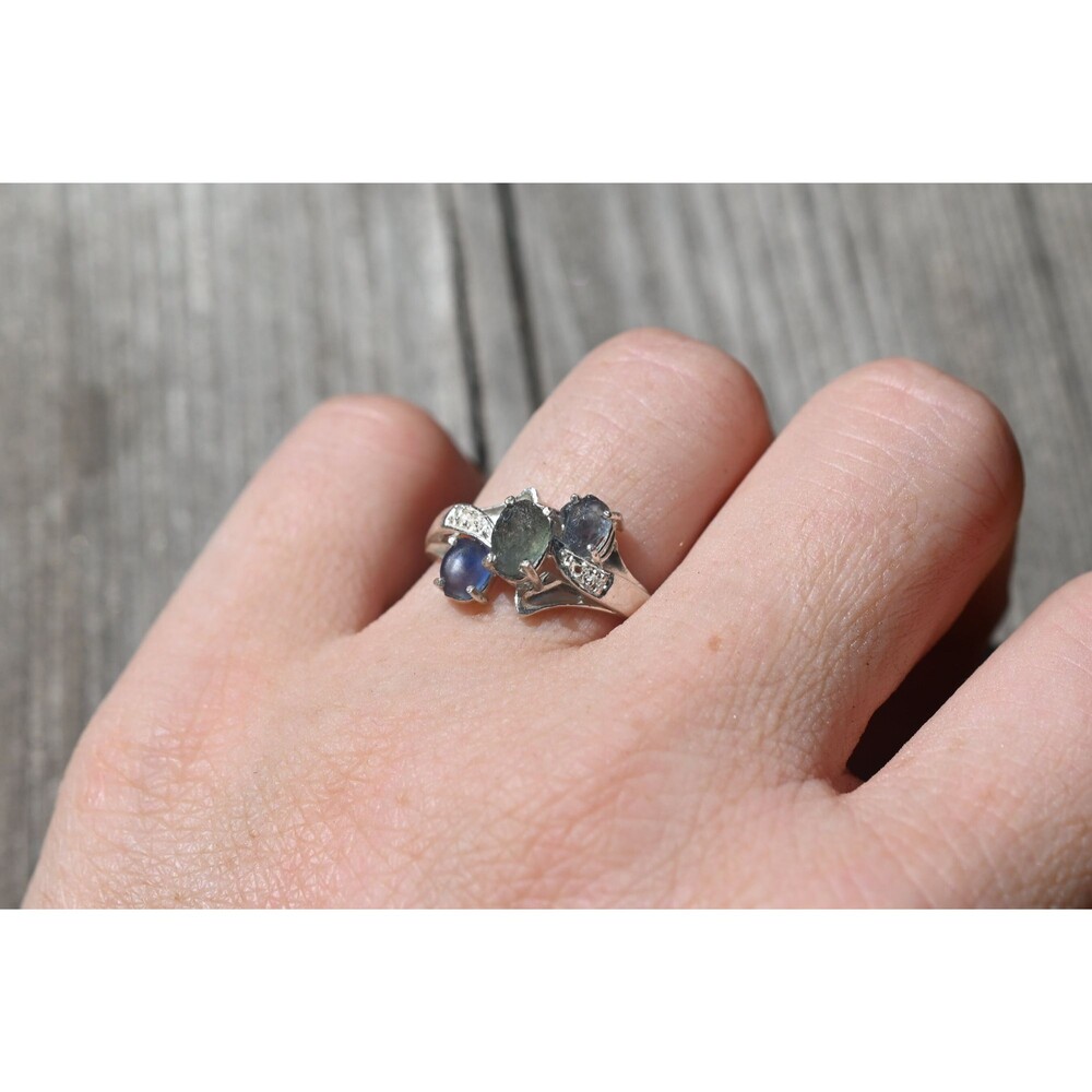 Montana sapphire ring, alternative engagement rings size 5 6 7 8 9 anniversary g
